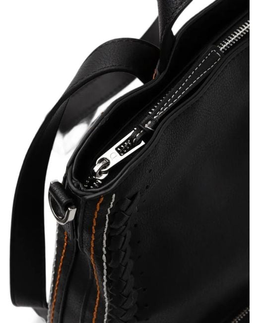 Desigual Black Medium Contrast-Stitch Braided-Trim Backpack