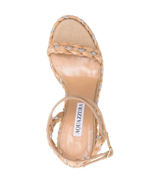 Espadrilles Compensées Costiera 120 Mm Aquazzura en coloris Natural