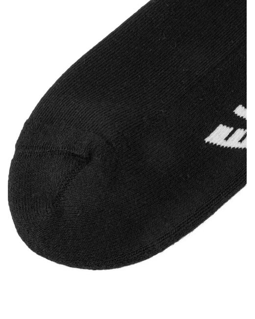 Evisu Black Seagull Logo-Embroidered Socks