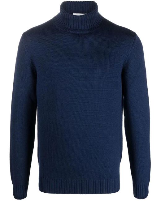 Mauro Ottaviani Merinopullover mit Rollkragen in Blue für Herren