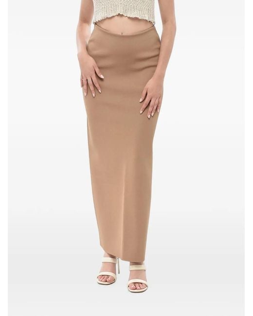 Max Mara Brown Maxi Knit Pencil Skirt