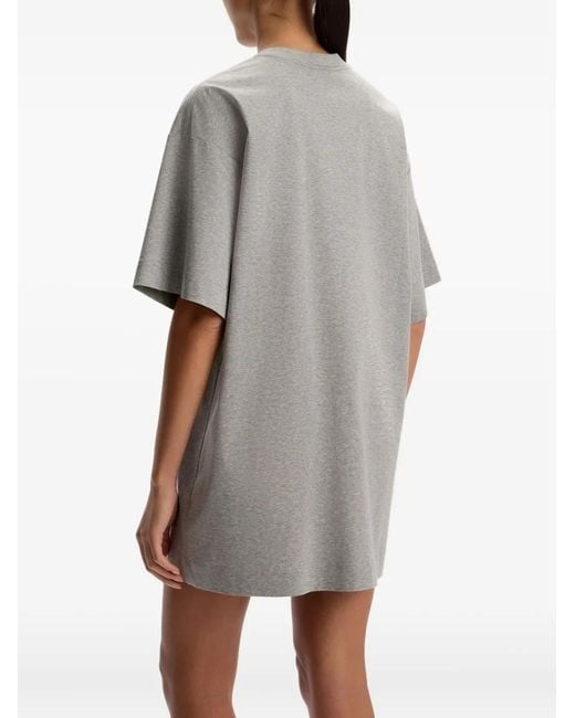 12 STOREEZ Gray Cotton T-Shirt Dress