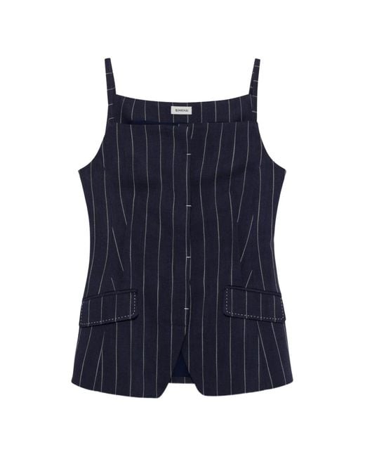 Blusa Sin Mangas A Rayas Jonathan Simkhai de color Blue