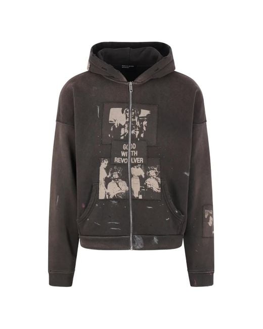 Enfants Riches Deprimes Black Graphic-Print Zip-Up Hoodie for men