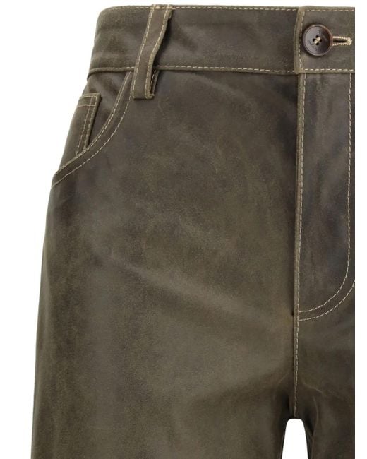 Etro Gray Leather Pants