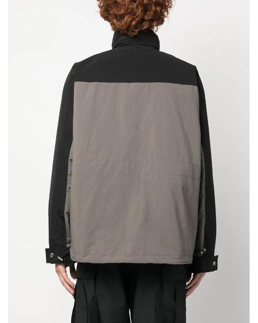 Sacai Black Funnel-Neck Reversible Jacket for men