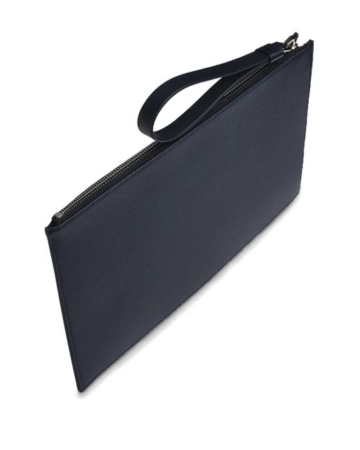 Doucal's Palmellato レザー ドキュメントポーチ Blue