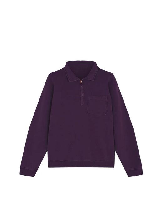 Fortela Purple Zip Pocket Sweater for men
