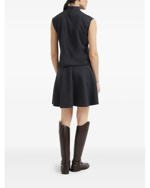 Brunello Cucinelli Black Monili-Chain Detail Mini Dress