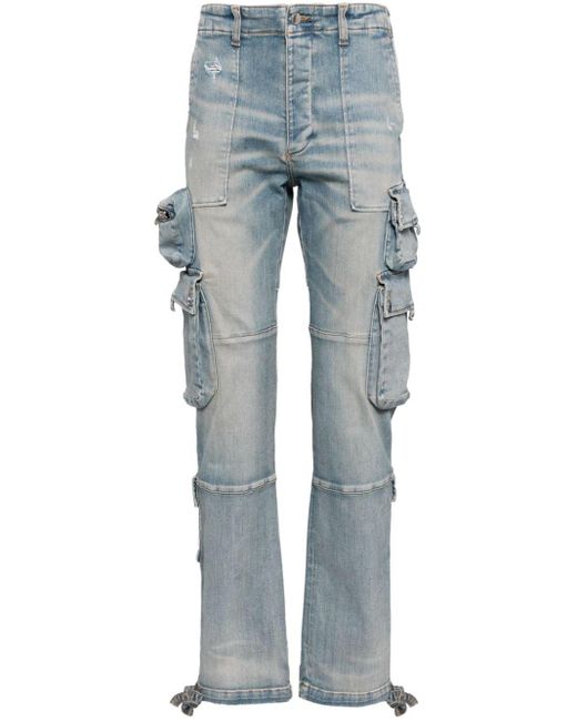 Amiri Blue Tactical Cargo Straight Jeans for men