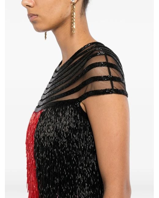 Naeem Khan Layered Fringe Dress