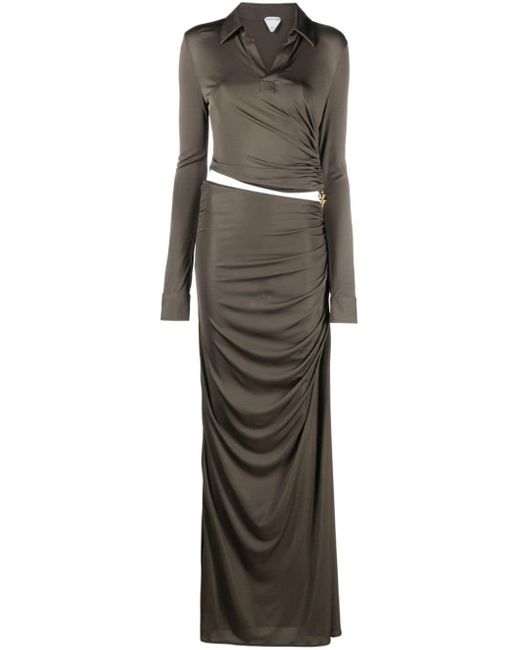 Bottega Veneta Gray Knot Cut-out Maxi Dress - Women's - Viscose