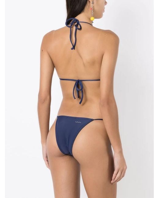 Amir Slama Blue Halterneck Triangle Bikini