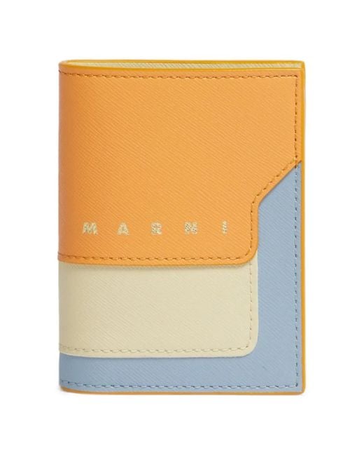 Marni Orange Colour-Block Bifold Wallet