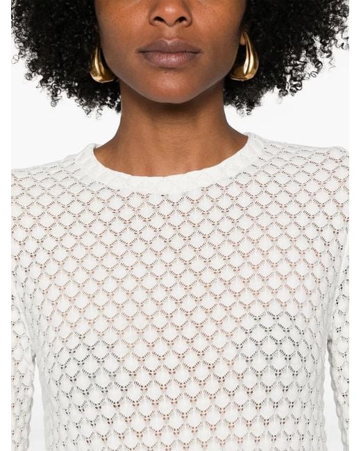 Chloé White Pointelle-Knit Mini Dress