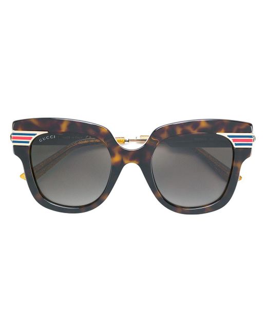 Square shaped sunglasses Gucci en coloris Brown