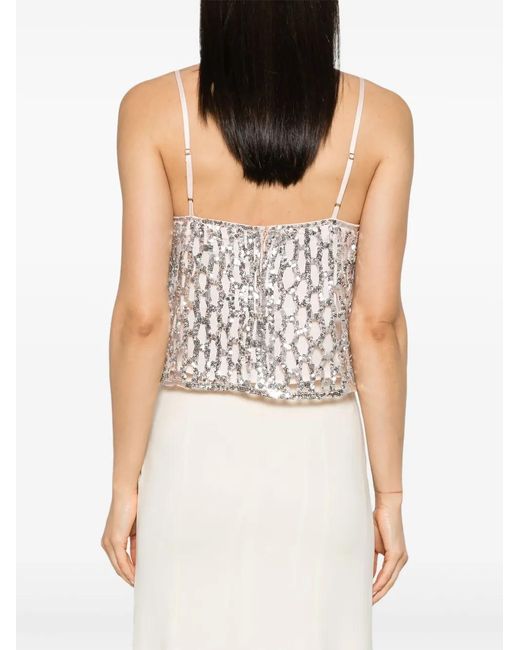 Forte_forte White Sequin-Embellished Sleeveless Top