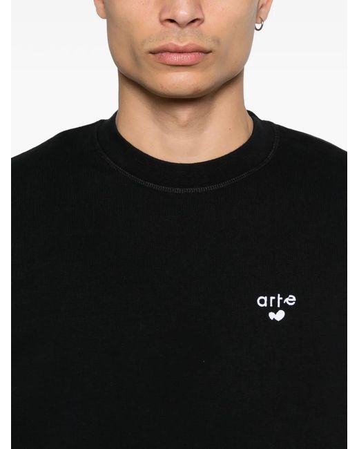 Arte' Black Sweat À Logo Imprimé