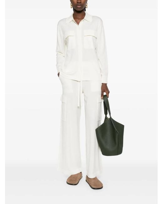 P.A.R.O.S.H. White Buttoned-Pocket Shirt