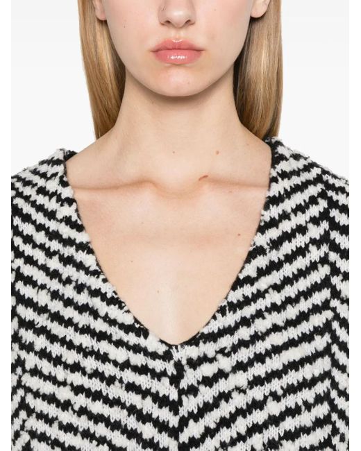 J.W. Anderson Black Chevron-Knit Top
