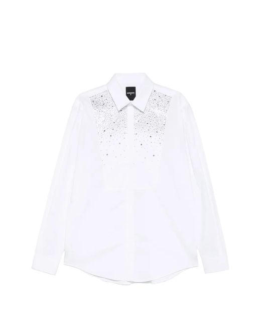 Patrizia Pepe White Embellished Shirt for men