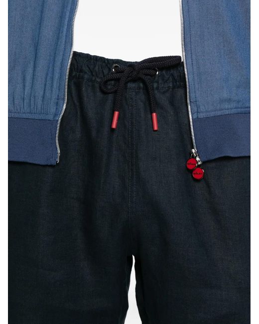 Kiton Blue Drawstring Shorts for men