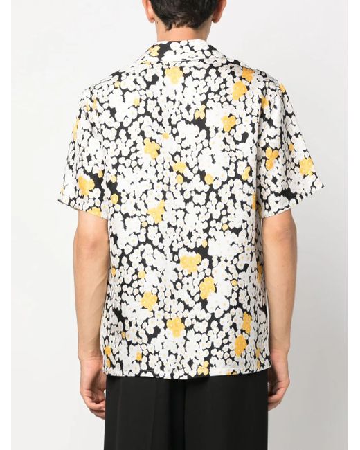 Lanvin White Printed Silk Shirt for men
