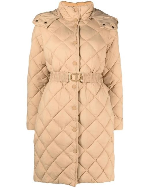 Twinset Natural Diamond-Quilted Coat