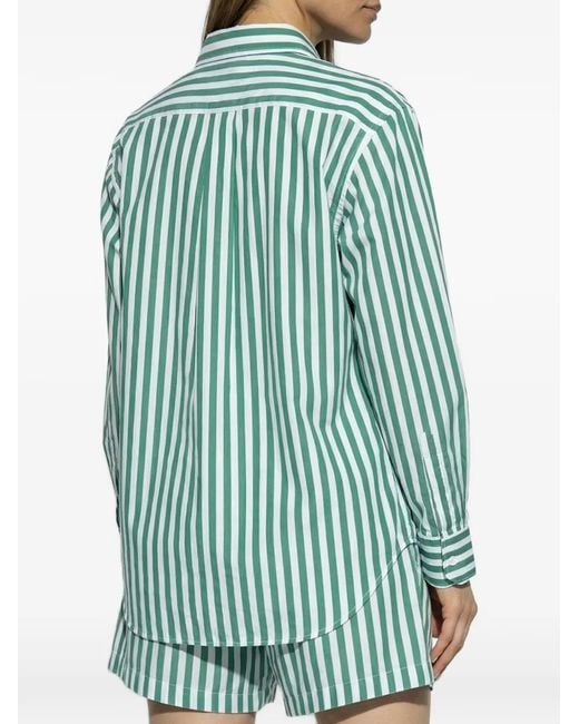 Hunza G Gestreept Blouse in het Green
