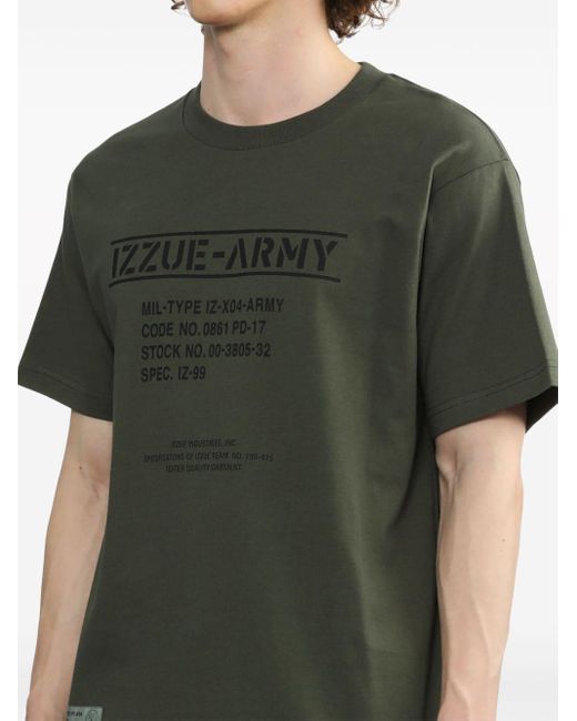 Izzue Green Logo-print Cotton T-shirt for men