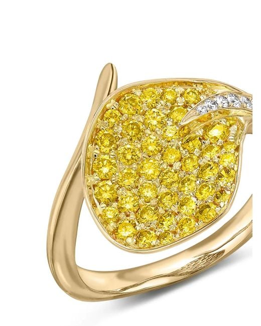 Pragnell Wildflower Honeysuckle ダイヤモンド リング 18kイエローゴールド Metallic