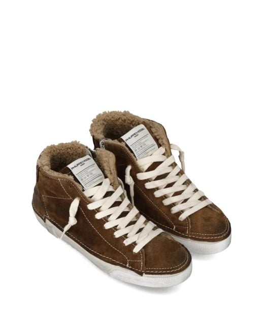 Philippe Model Brown Lace-Up High-Top Sneakers for men