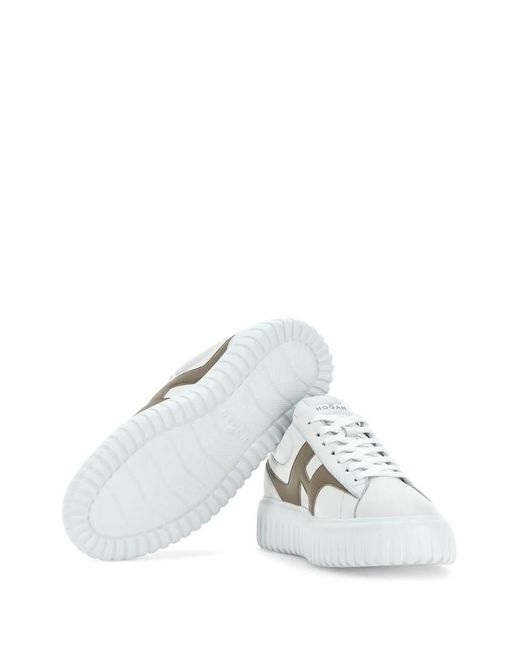 Hogan White H-Stripes Sneakers for men