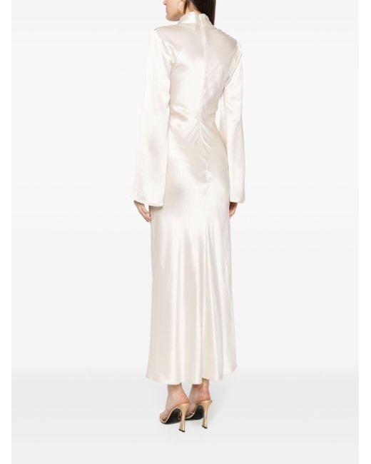 Acler White Piccadilly Satin Midi Dress