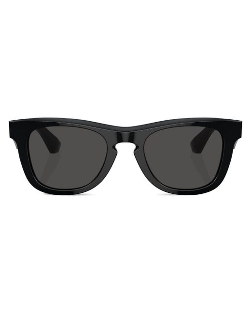Burberry Black Logo-plaque Square-frame Sunglasses for men