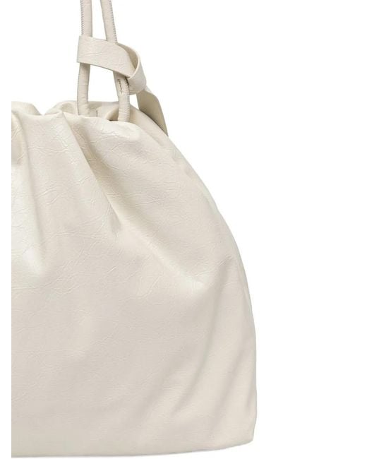 Lola Casademunt Natural Crinkled-Effect Knotted Tote Bag
