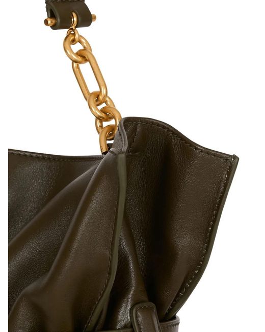 Balmain Metallic Medium Anthem Leather Shoulder Bag
