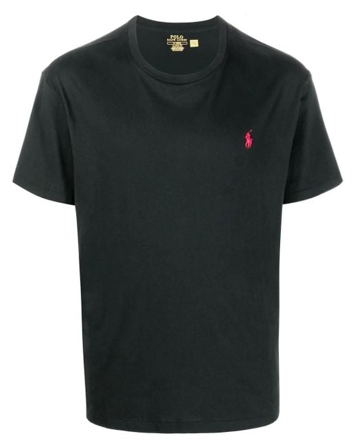Polo Ralph Lauren Black Polo Pony-Embroidered Short-Sleeve T-Shirt for men