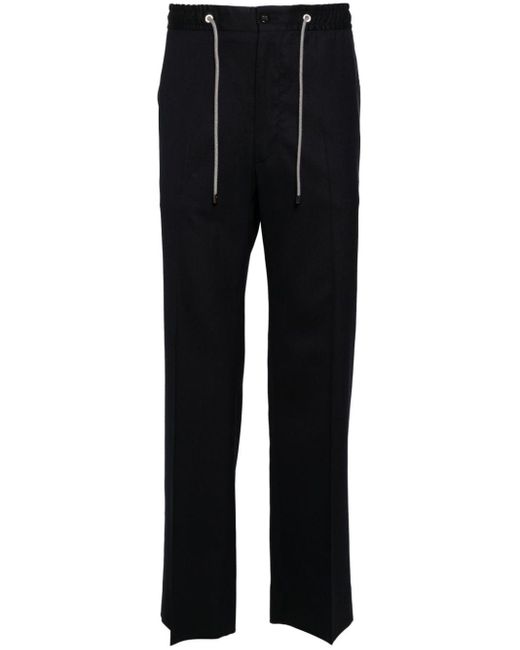 Drawstring tapered-leg trousers Corneliani pour homme en coloris Black