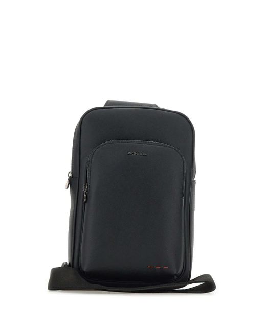 メンズ Kiton レザー バックパック Black