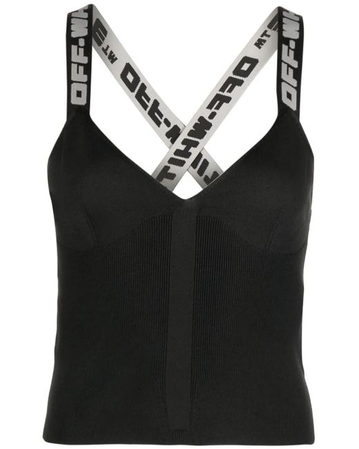Off-White c/o Virgil Abloh Top Met Logoband in het Black