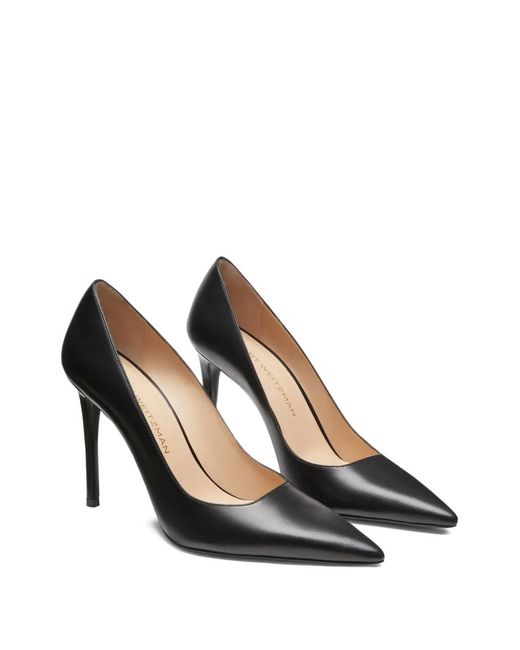 Stuart Weitzman Black Power Pointed-Toe Pumps