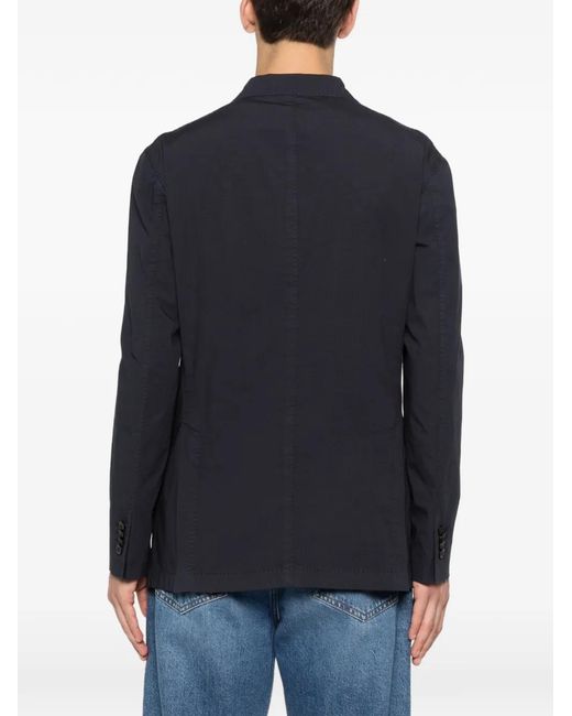 Boglioli Blue Single-Breasted Cotton Blazer for men