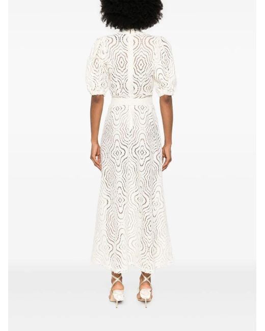 MOOS STUDIO White Puff Majesty Maxi Dress