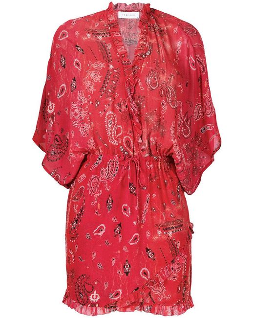 IRO Red Bamanta Paisley-print Dress
