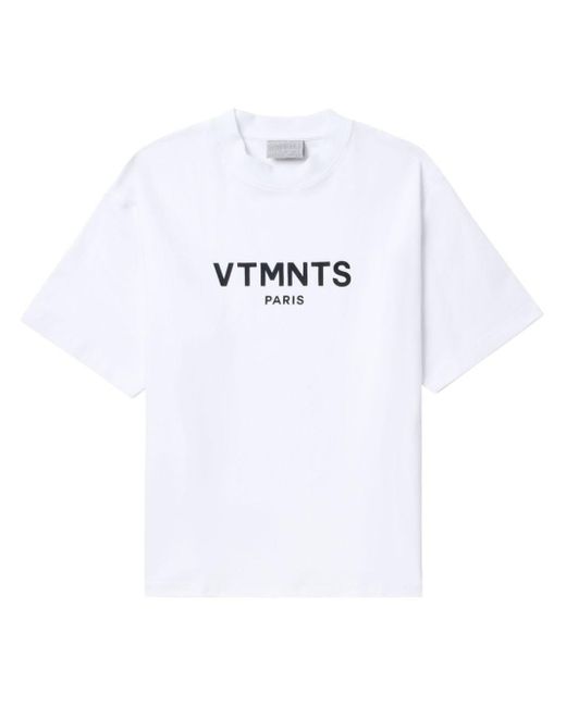 T-shirt en coton à logo imprimé VTMNTS en coloris White