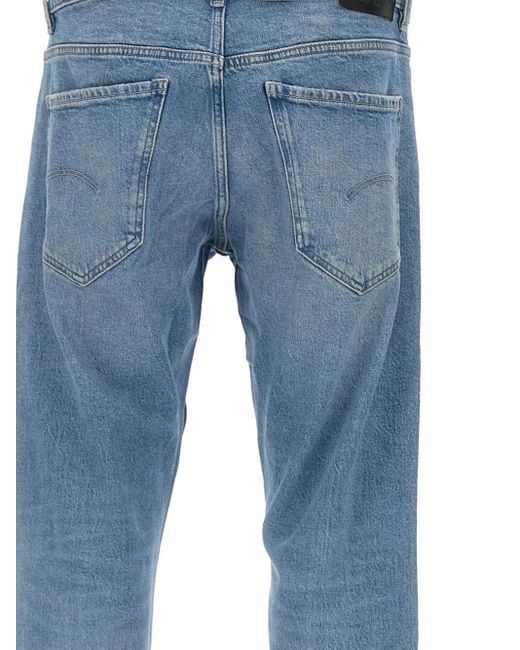 G-Star Blue Logo-Patch Straight Jeans for men