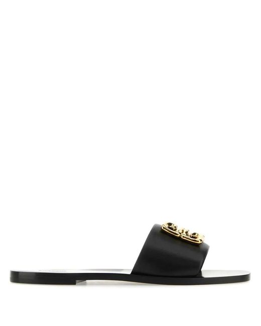 Givenchy White 4G Baroque Leather Slides