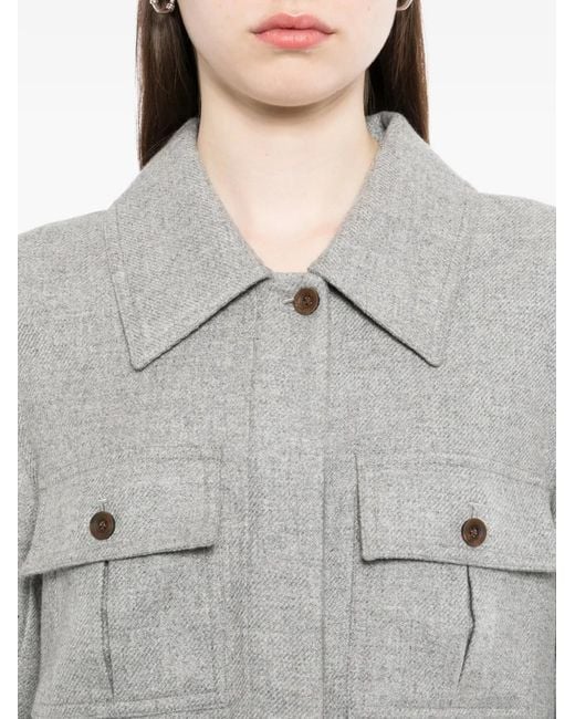 N.Peal Cashmere Gray Cashmere Cropped Jacket
