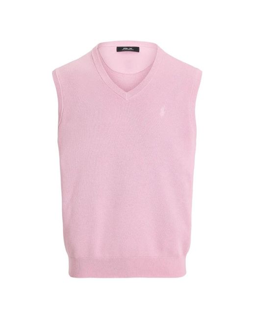 Ralph Lauren Pink Débardeur À Col V Et Broderie Polo for men